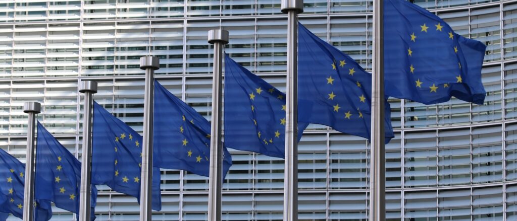 Rij Europese vlaggen