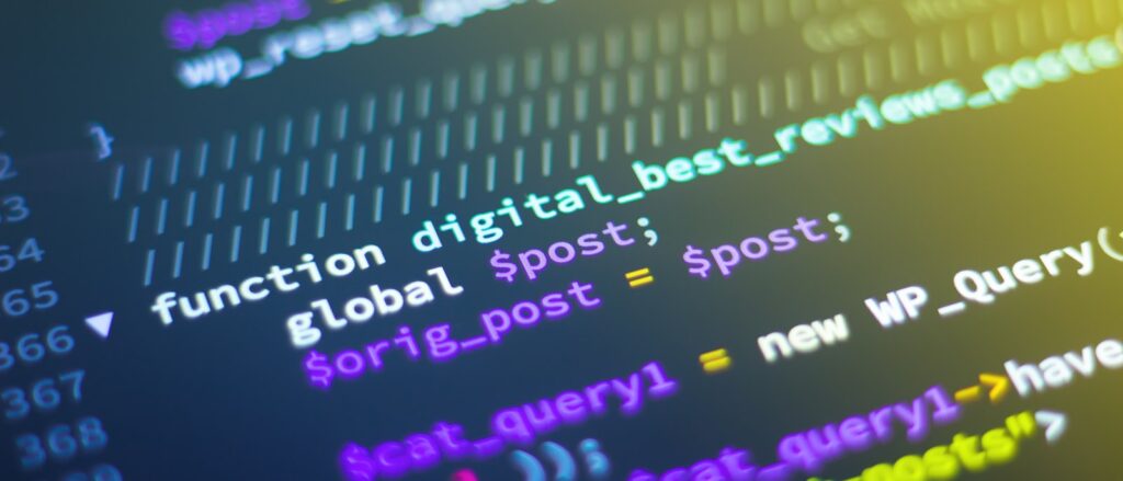 Code op donker scherm