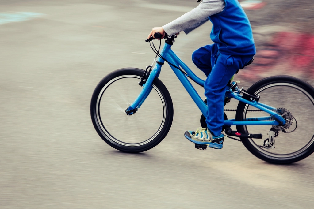 Mountain biker riding mountain bike