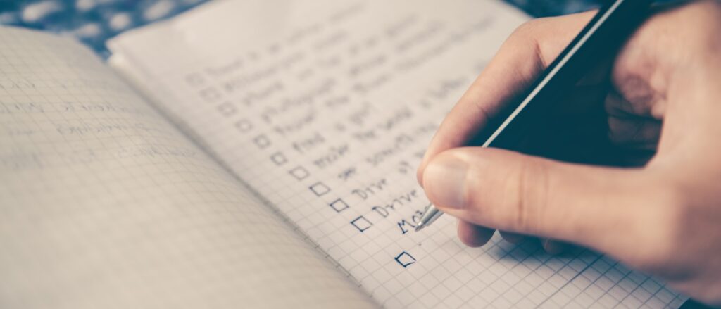 Checklist invullen met pen