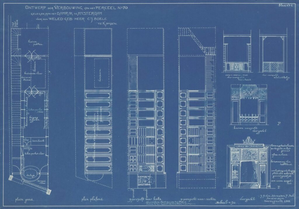 Bouwtekening van een gebouw als beeld voor automatische calculatie vanaf een plattegrond