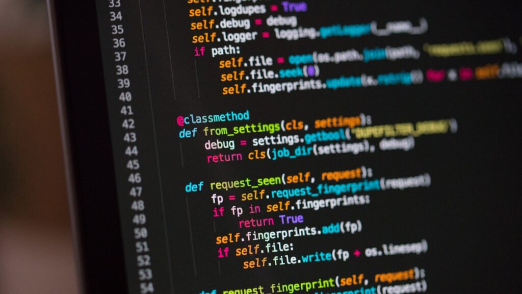 Computerscherm met programmacode