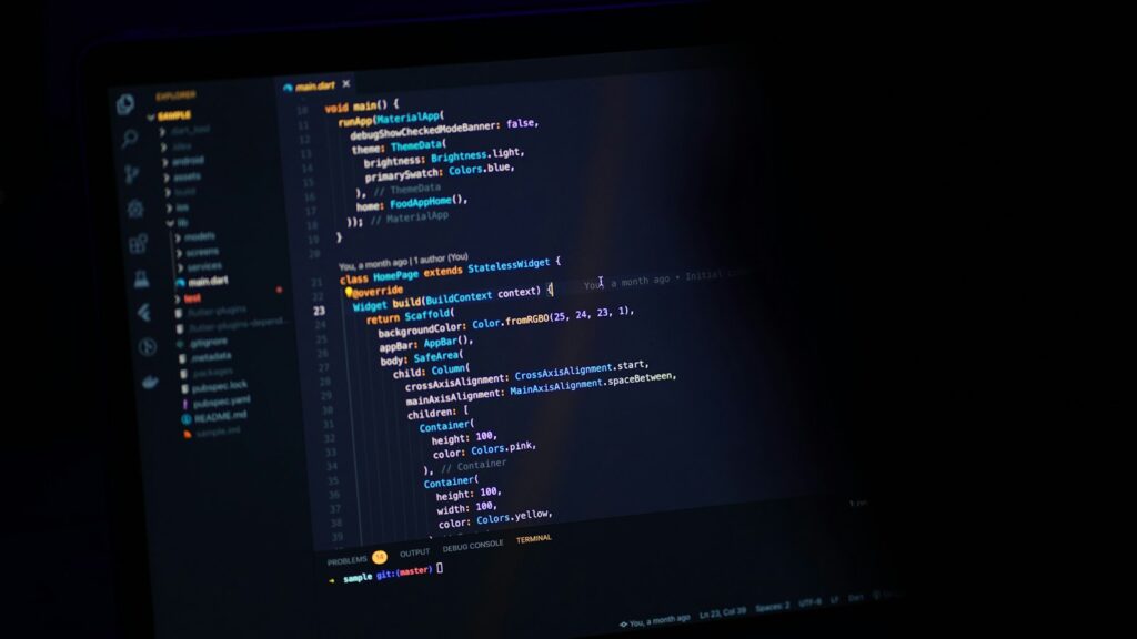 Computerscherm met een draaiend programma